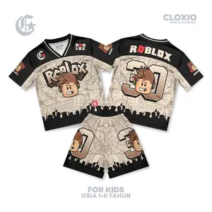 CLOXIO - Setelan Roblox Anak - Pakaian Anak Laki-laki - Kaos Jersey Stelan Fasion Baju Anak Cowok