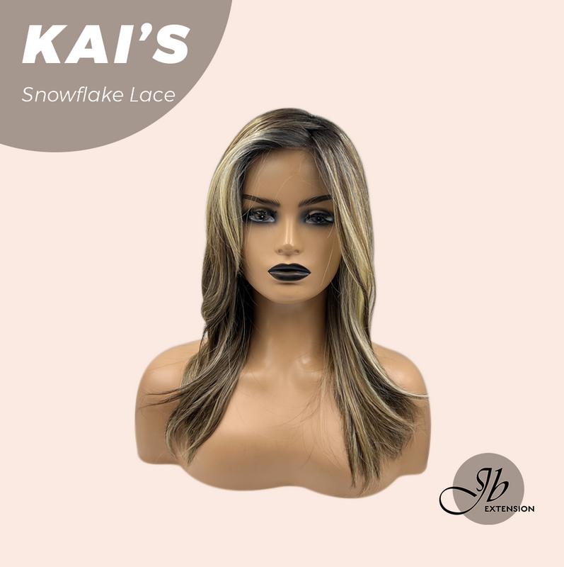 JBEXTENSION【UK】18 Inches Mix Blonde Pre-Cut Snowflake Lace Frontlace Glueless Wig KAI'S【PERMATEASE】 1
