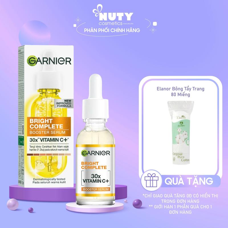 [Tặng BTT 80 Miếng] Tinh Chất Hỗ Trợ Dưỡng Sáng Da Garnier Bright Complete 30x Vitamin C Booster Serum (30ml)