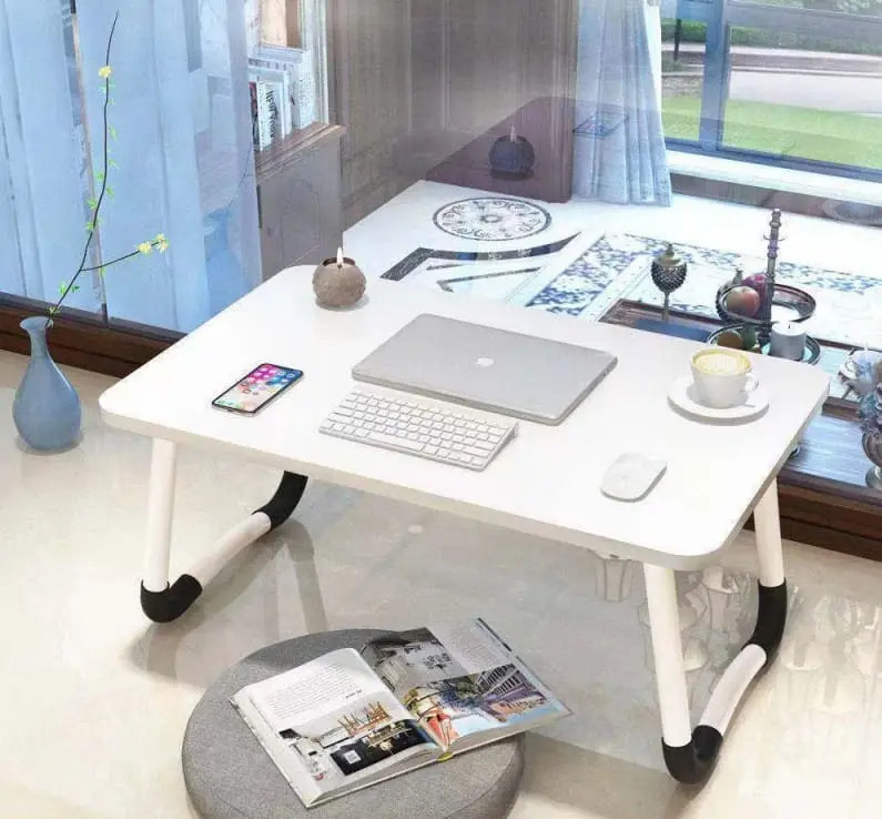 Meja Belajar Lipat Lesehan 100x40 80x40 60x40 Putih Meja Laptop Serbaguna Besar untuk 5