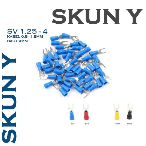 Kabel Skun Y Fork Isolasi SV 1.25-4 Cable Lug Terminal Sekun