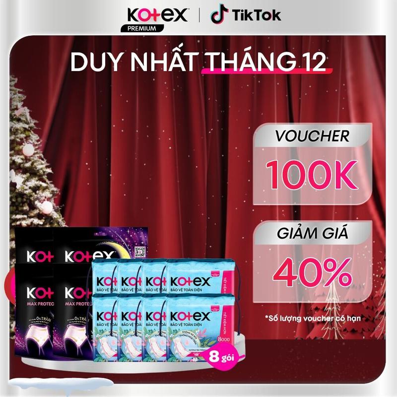   QUÀ TẶNG HOT  8 Gói băng vệ sinh nữ Kotex Bảo Vệ Toàn Diện 23cm Siêu Mỏng Cánh 20 miếng gói + 4 gói Kotex đêm dạng quần cõ M L 2 quần gói Chống tràn thấm hút tốt thoáng khí không lộ viền siêu mỏng bảo vệ 360° 