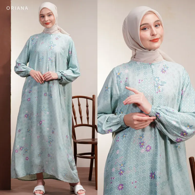 Oriana Homewear Daster Panjang Busui Danita Briana I Daster Gamis Adem Hijab Friendly 1