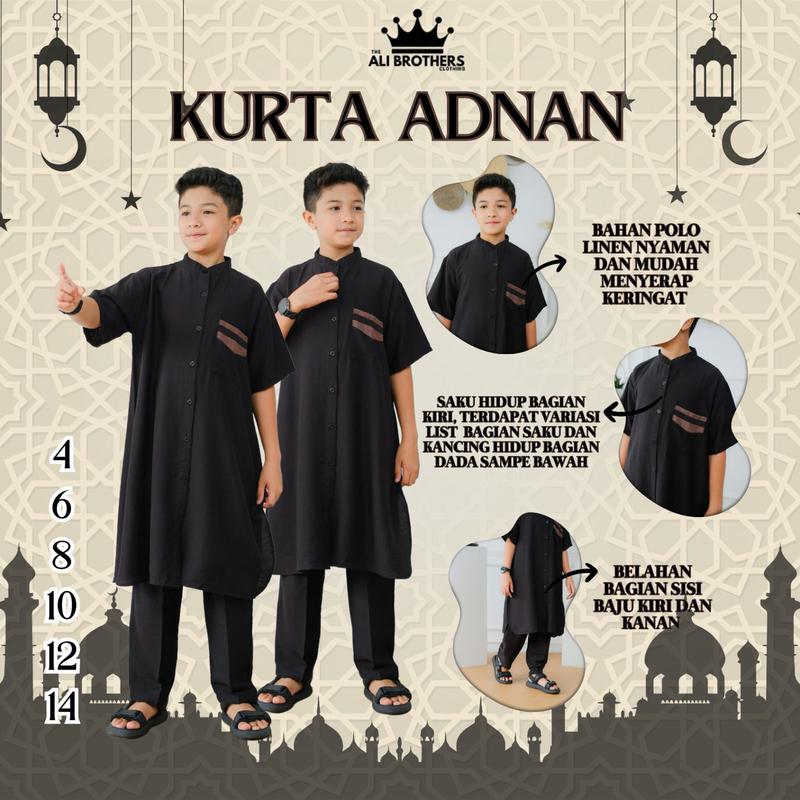 KURTA ADNAN HUSEIN - Set Kurta Anak Laki-Laki - Ied Raya Series 5