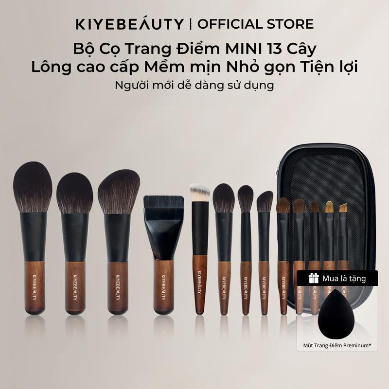 Bộ 13 Cọ Trang Điểm Mini KIYE Chuyên Nghiệp Tiện Lợi Kèm Túi Đựng