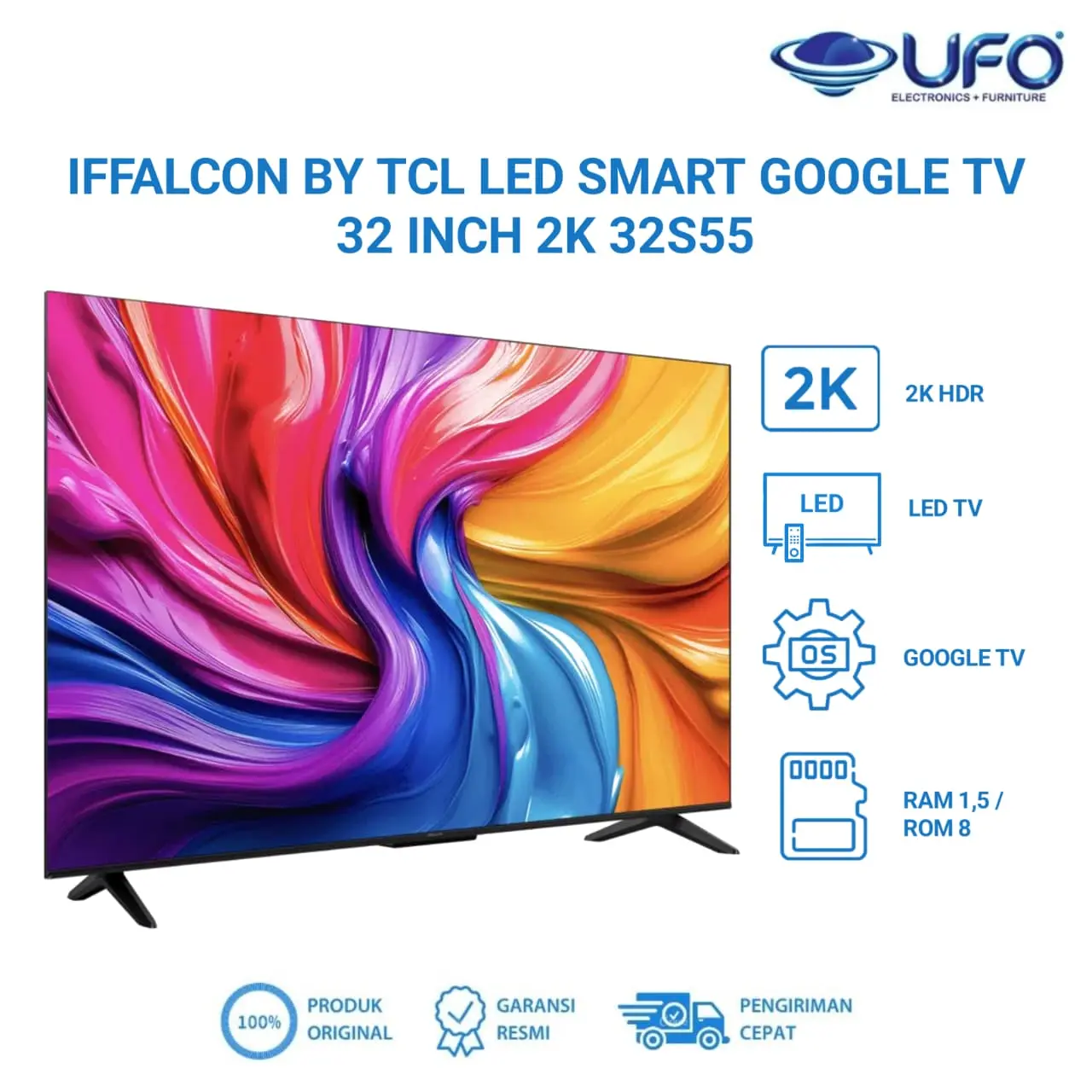 IFFALCON BY TCL TV 32S55 SMART GOOGLE 32 INCH LED TV 2K FHD HDR Dolby