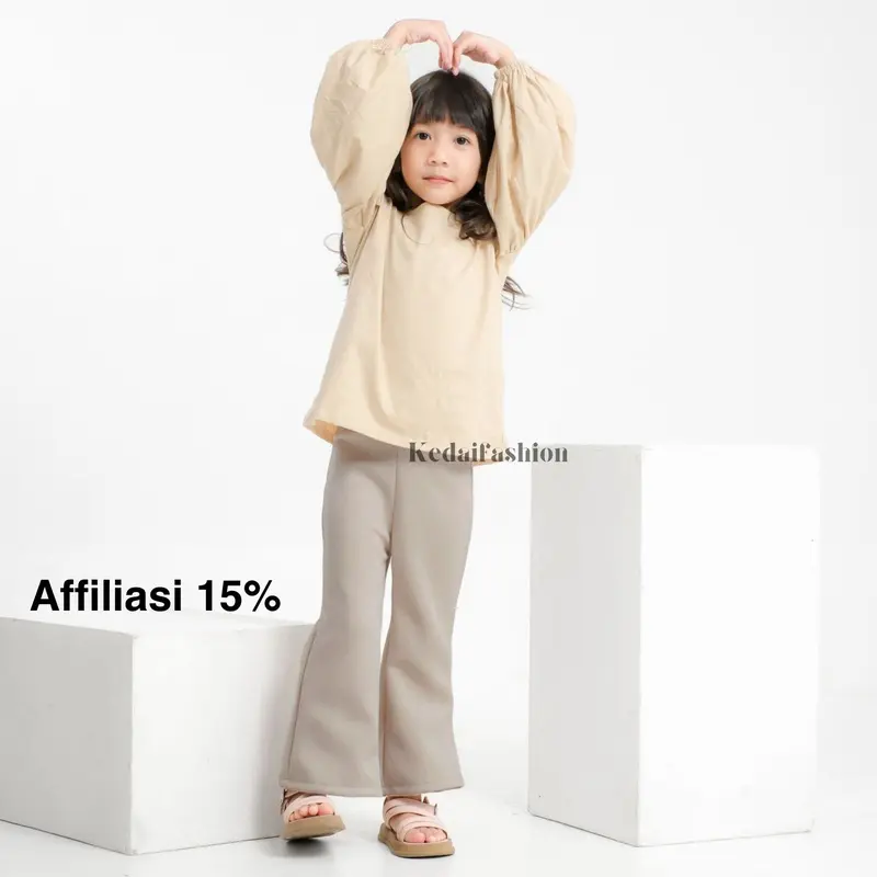 Flare Pants Highwaist Anak Celana Cutbray Anak Scuba Premium 2,5 - 10 th 0