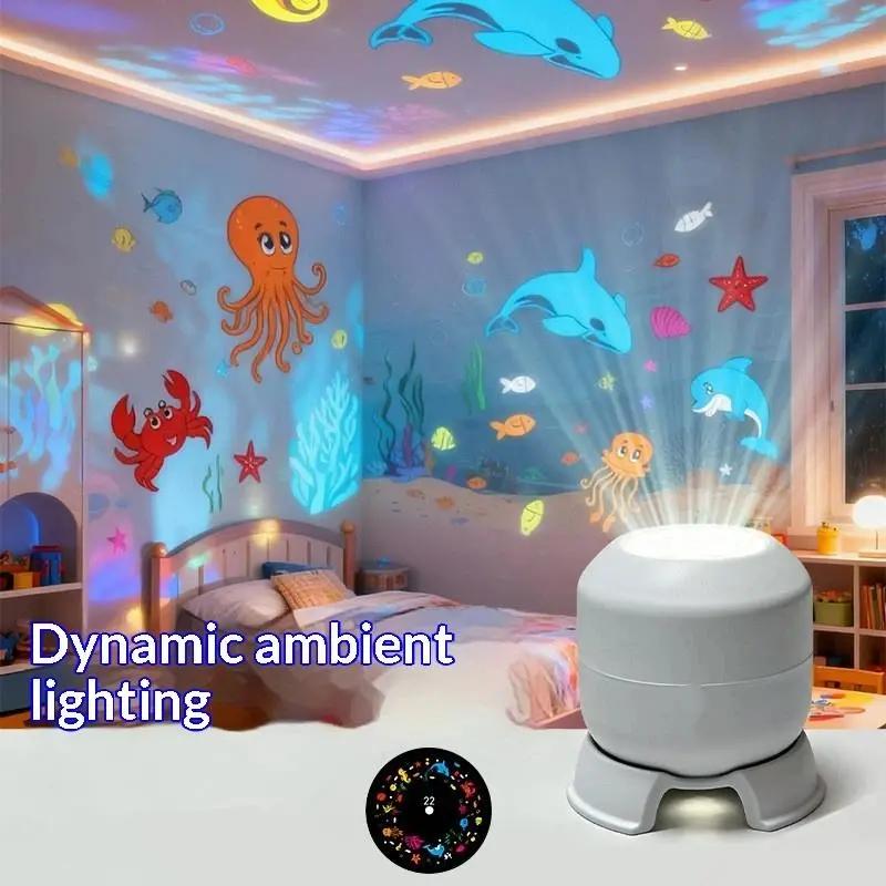 Led đại dương chiếu ánh sáng 360 độ xoay năng động đêm đèn USB powered cho phòng ngủ trẻ em ngủ trang trí