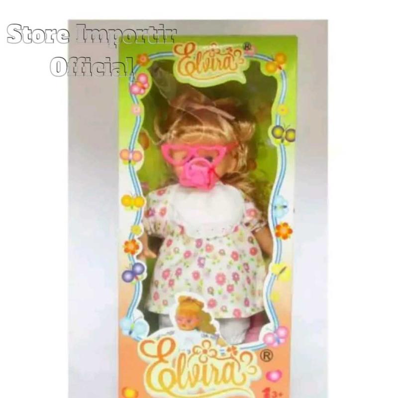 Mainan Boneka Elvira 638 S Plus Empeng Bisa Nangis Dan Bisa Bicara Mama Papa Lucu | Mainan Anak Perempuan Bisa Tertawa Mata Bisa Merem Melek | Mainan Boneka Bayi Pakai Baterai AA2 Kemasan Kardus Bahan Berkualitas 2