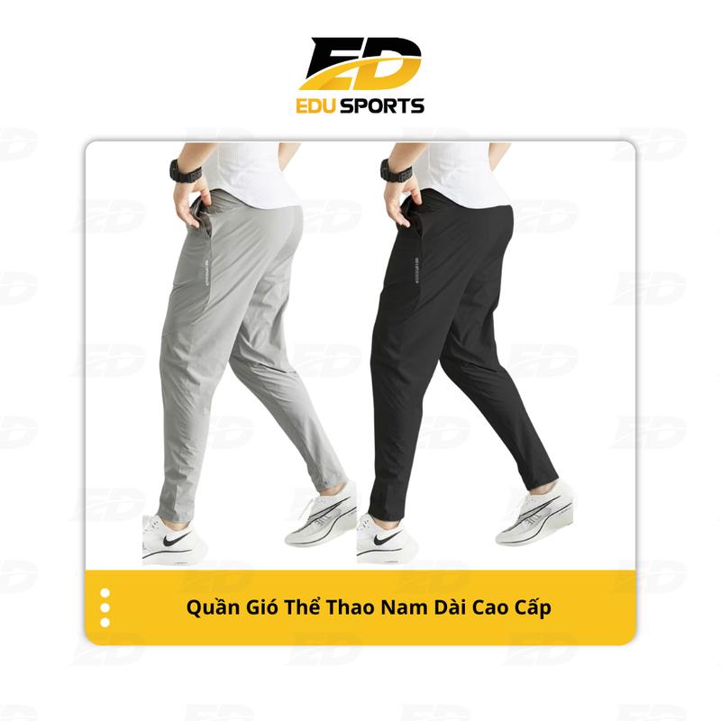 Quần Gió Thể Thao Nam Dài Cao Cấp Chất Vải Mềm Mại Co Giãn 4 Chiều Không Nhăn Phù Hợp Vận Động
