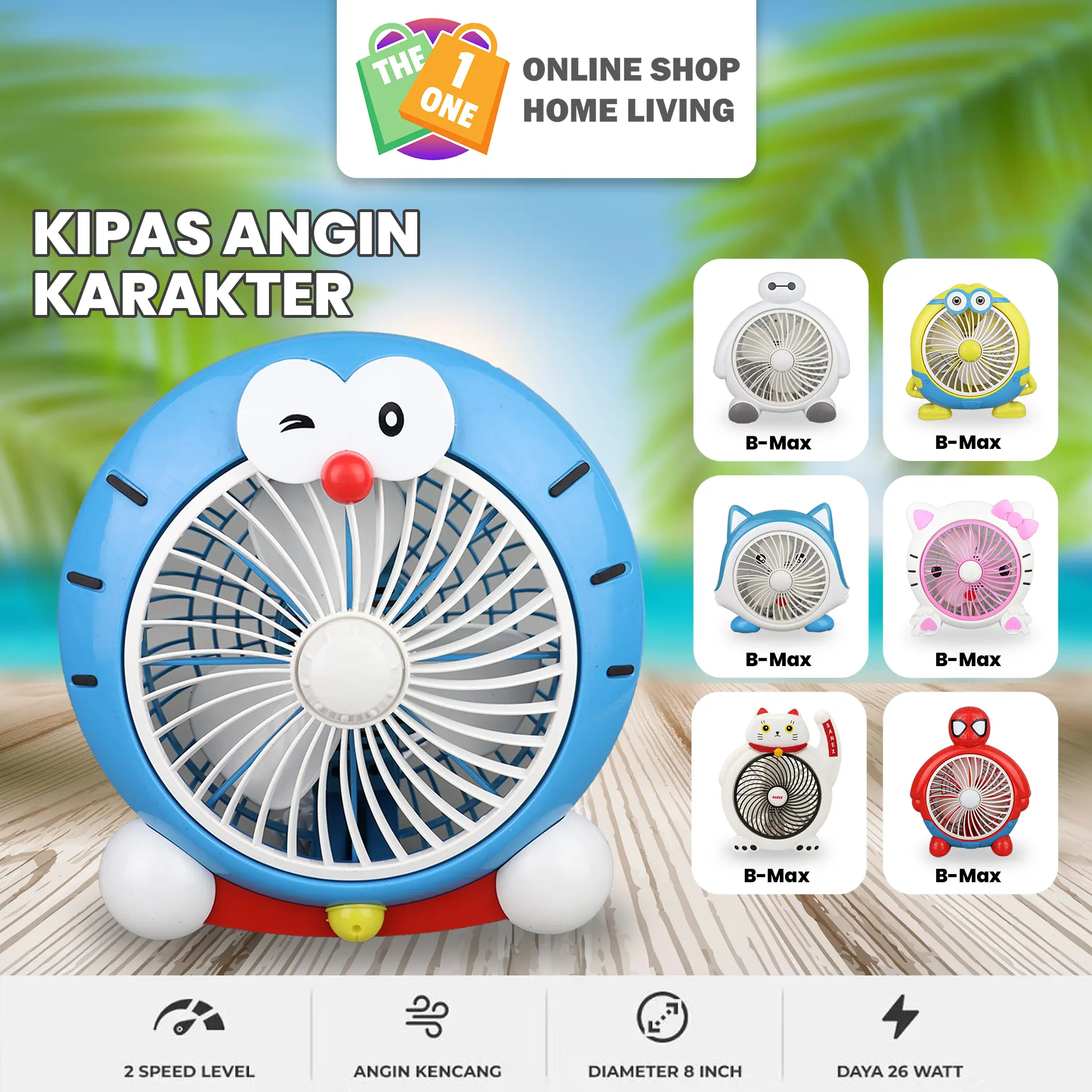 Kipas Angin Meja Listrik Karakter 10inch Murah kipas  meja
