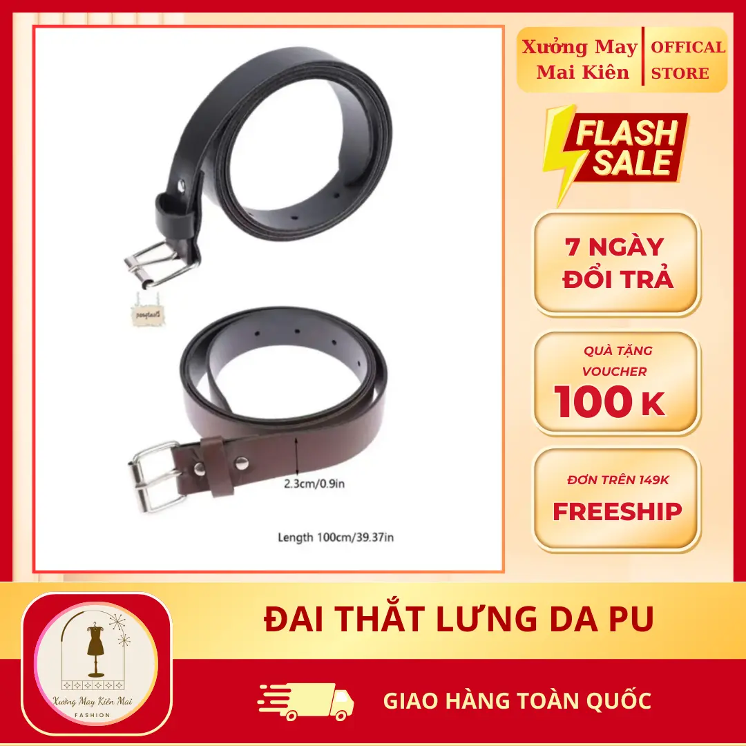 Đai thắt lưng da PU phối quần, phối váy