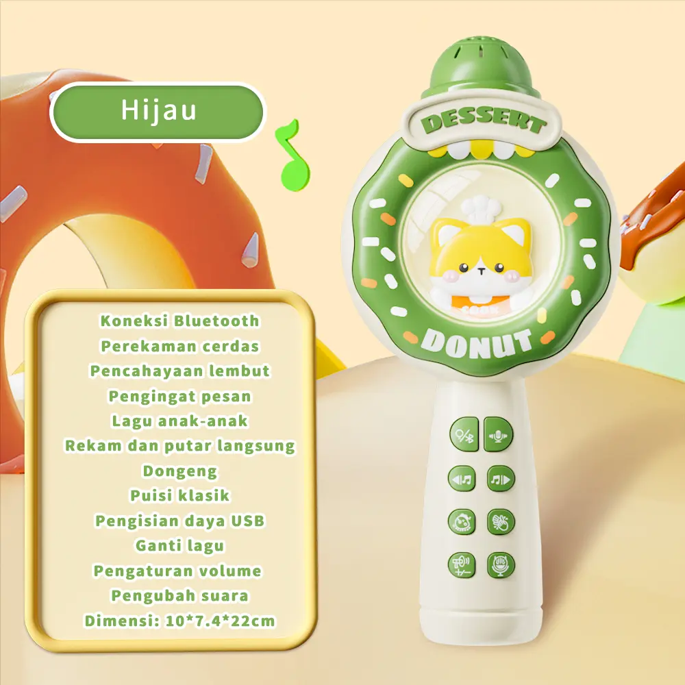Mikrofon Anak Kucing (Hijau)