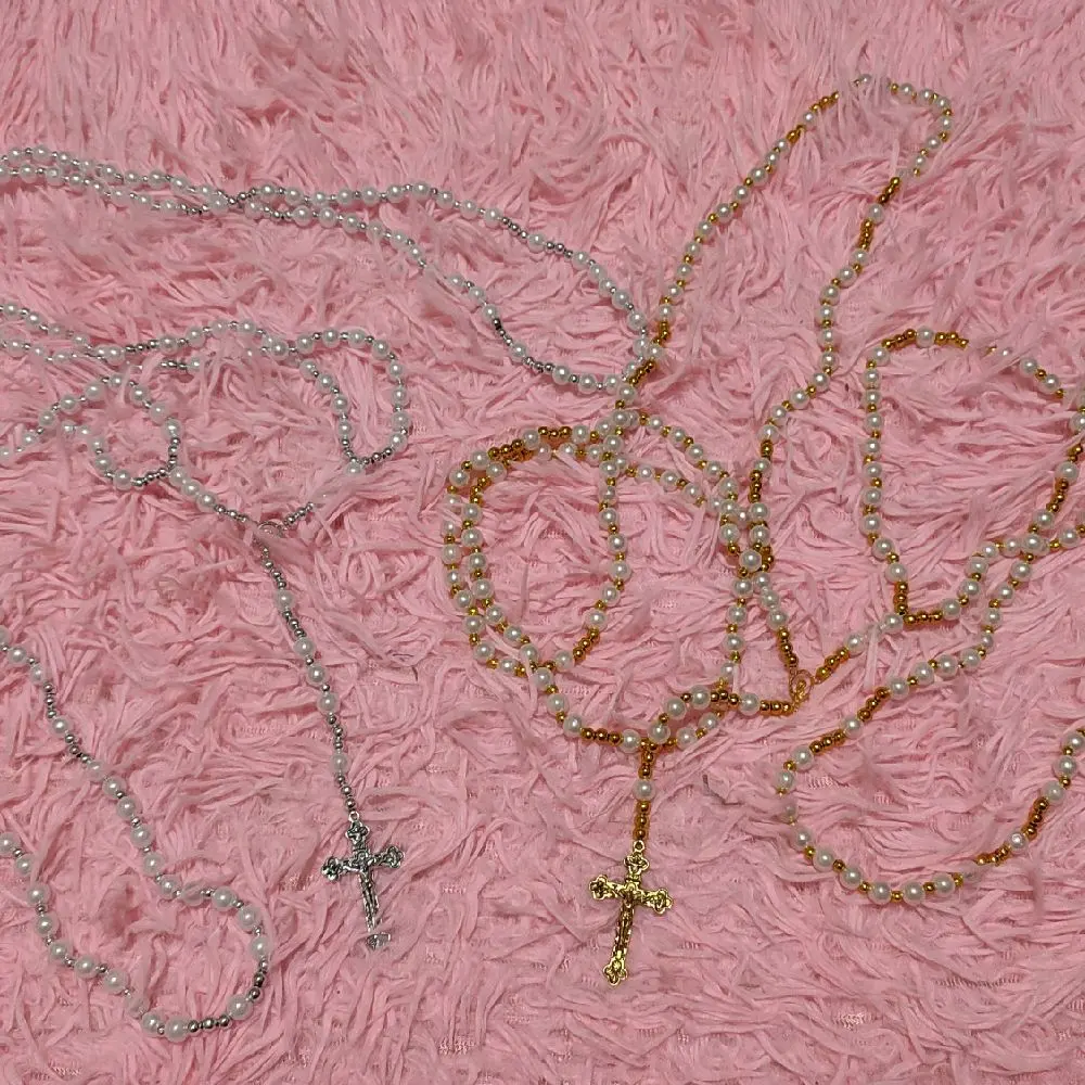Wedding Rosary Cord Pearl Cross