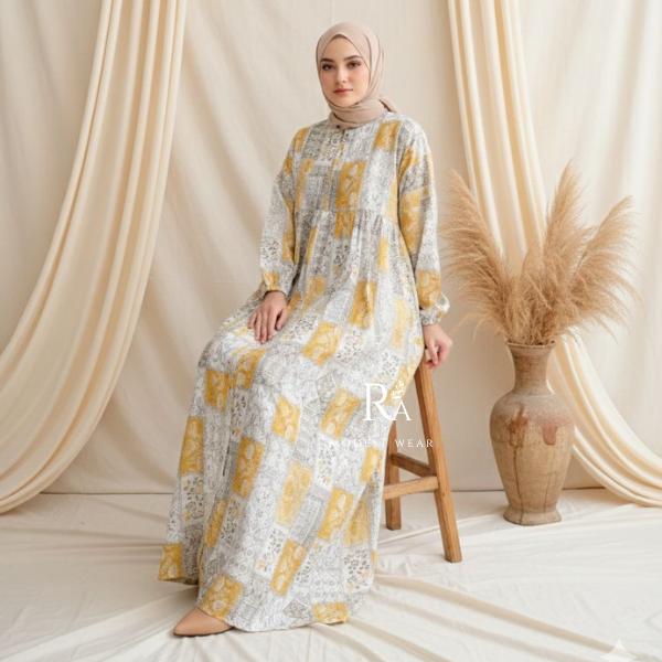 Gamis Wanita Dewasa Bahan katun Rayon Jumbo Motif Noella LD 130 Panjang 135 Dress Syari By Batik R.A Muslim Muslim Remaja Maxi Gamis Wanita Dewasa Bahan katun Rayon Jumbo Motif Noella LD 130 Panjang 135 Dress Syari By Batik R.A Muslim Muslim Remaja Maxi