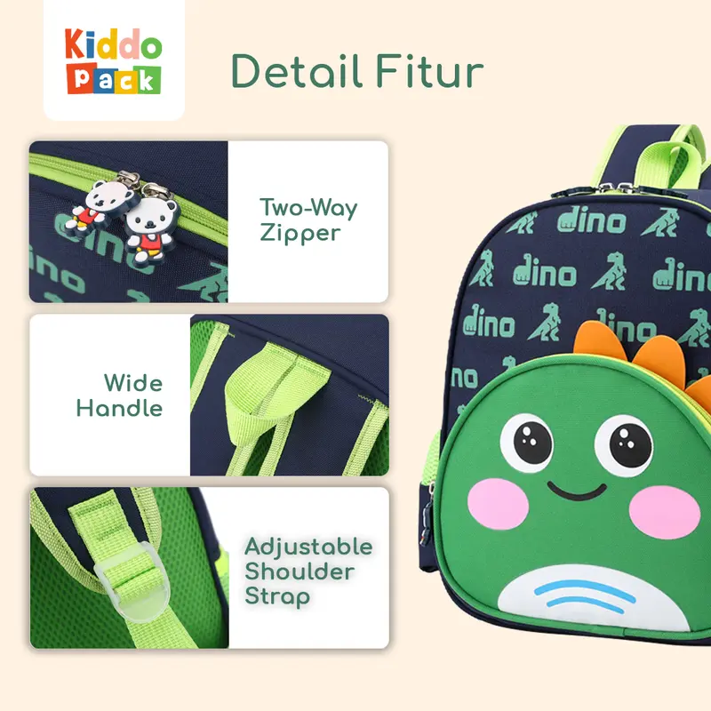 KiddoPack Tas Ransel Sekolah Anak TK Laki-Laki Perempuan Kanvas Premium - Coco 2