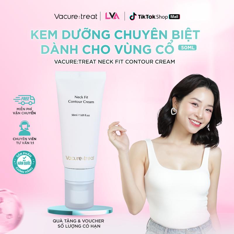(Tặng Kem Tay) Kem Dưỡng Da Vùng Cổ Vacure:treat Neck Fit Contour Cream 50ml Giúp Da Cổ Săn Chắc, Mịn Màng, Giảm Nếp Nhăn