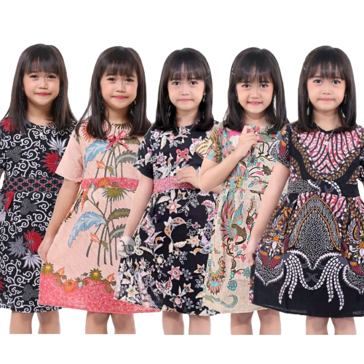 Dress batik Anak perempuan umur 2-10 Tahun - Motif batik bervariasi - batik Anak Harga ecer bisa cod - bayar ditempat Katun
