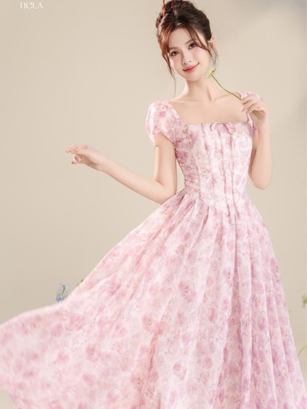 TIELA Đầm váy hoa cổ vuông-Naomi dress 