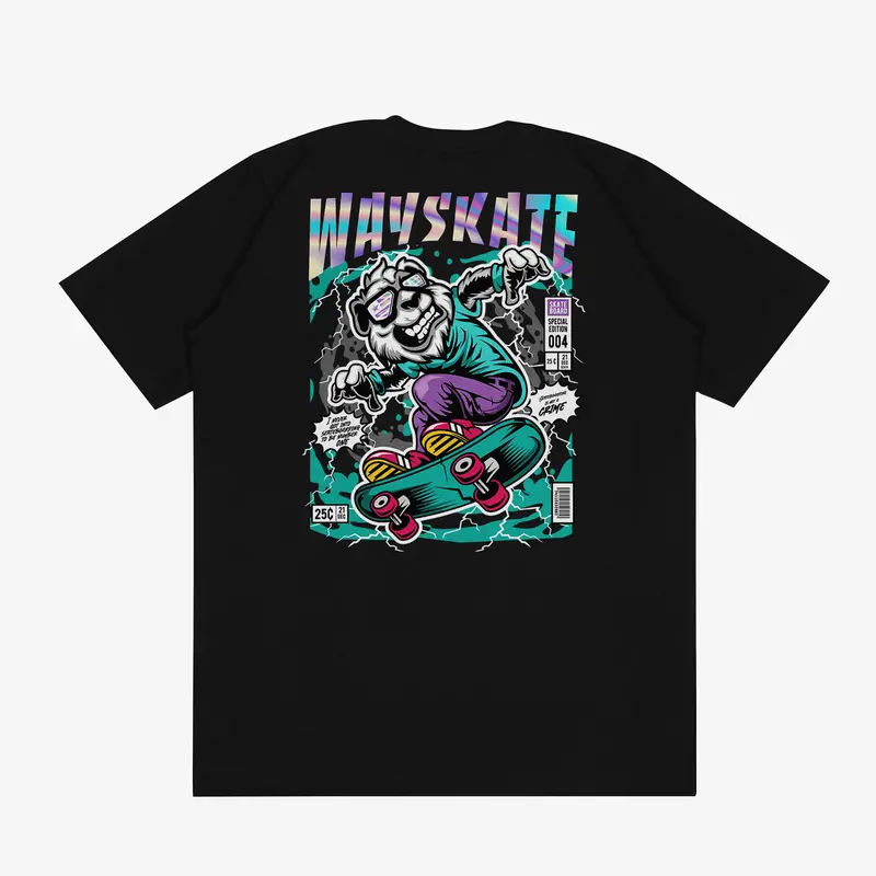 Baju Distro Sablon Reflective Rainbow Way Skate Unisex Pria Wanita Cotton Combed Gratis Stiker & Goodiebag - Way Kaos - Sablon, Oblong Cowok Surfing 0