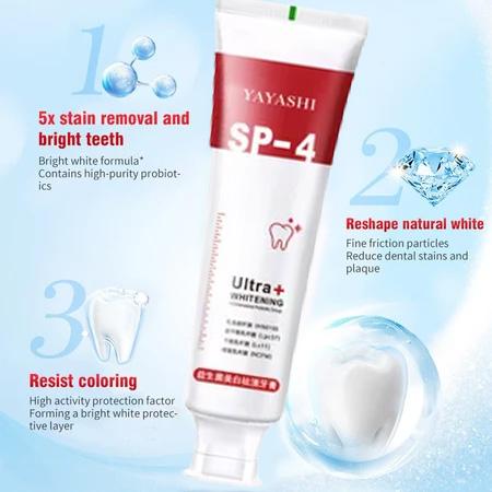 Pasta gigi pemutih gigi SP-4 120g Menghilangkan plak dan gigi berlubang Odol Pembersih Karang Gigi Perawatan Pemutihan Gigi Menghilangkan Bau Mulut Menghilangkan Noda Teh Penghilang karang gigi membandel Pasta gigi probiotik Pasta gigi pemutih gigi SP-4 120g Menghilangkan plak dan gigi berlubang Odol Pembersih Karang Gigi Perawatan Pemutihan Gigi Menghilangkan Bau Mulut Menghilangkan Noda Teh Penghilang karang gigi membandel Pasta gigi probiotik