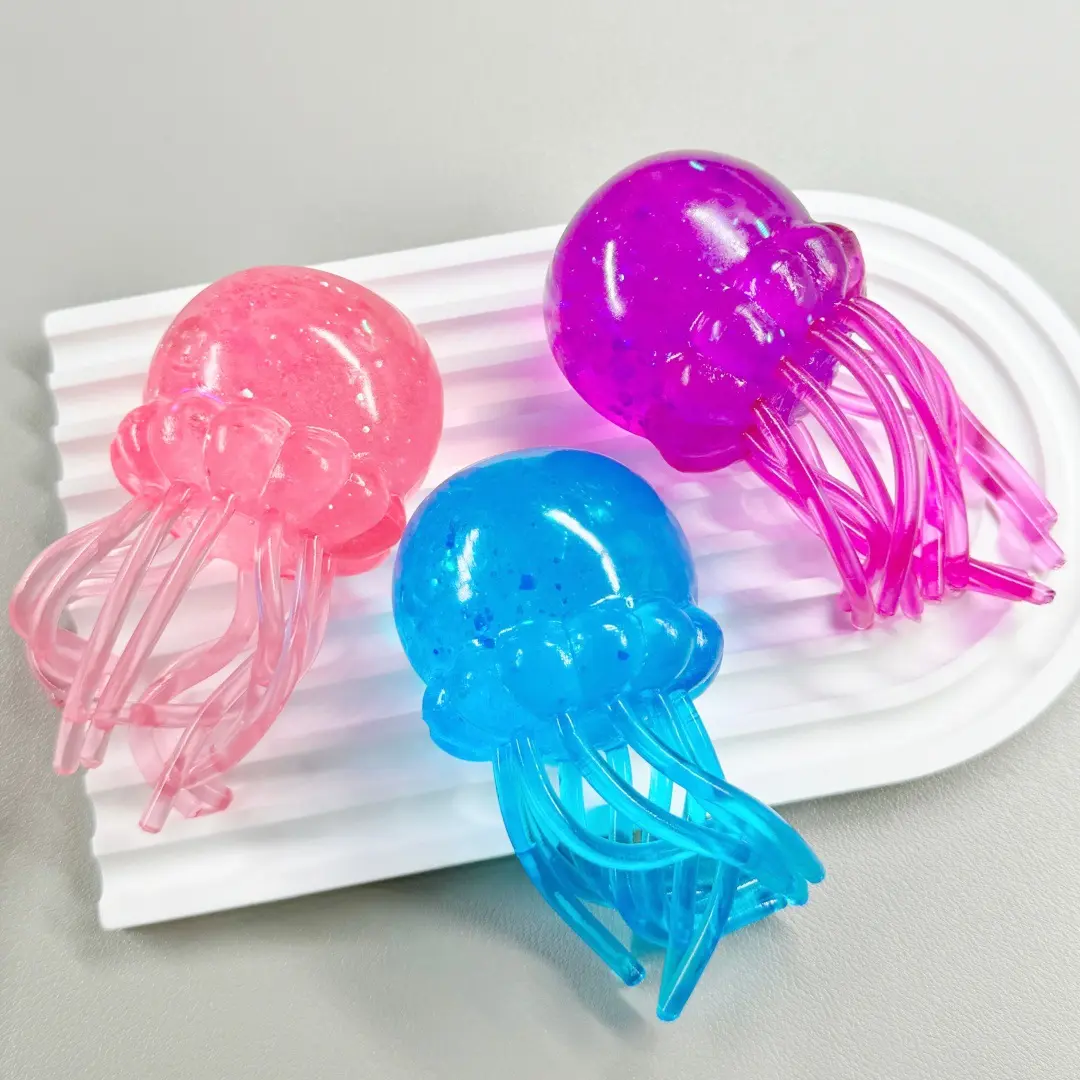 Mainan Squishy Ubur-ubur dan Gurita, Mainan Kecil untuk Mengurangi Stres dan Melampiaskan Emosi, Alat Pereda Stres Hewan yang Kreatif dan Unik.