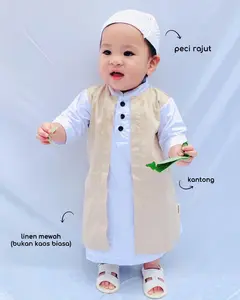KOKO JUBAH Baju Muslim Bayi Pakaian Anak Laki Cowok Peci Sarung Bordir Mewah Lucu Murah Terlaris Cod Katun panther turki shorban kareem fahri sarkoci aziz harun japandi
