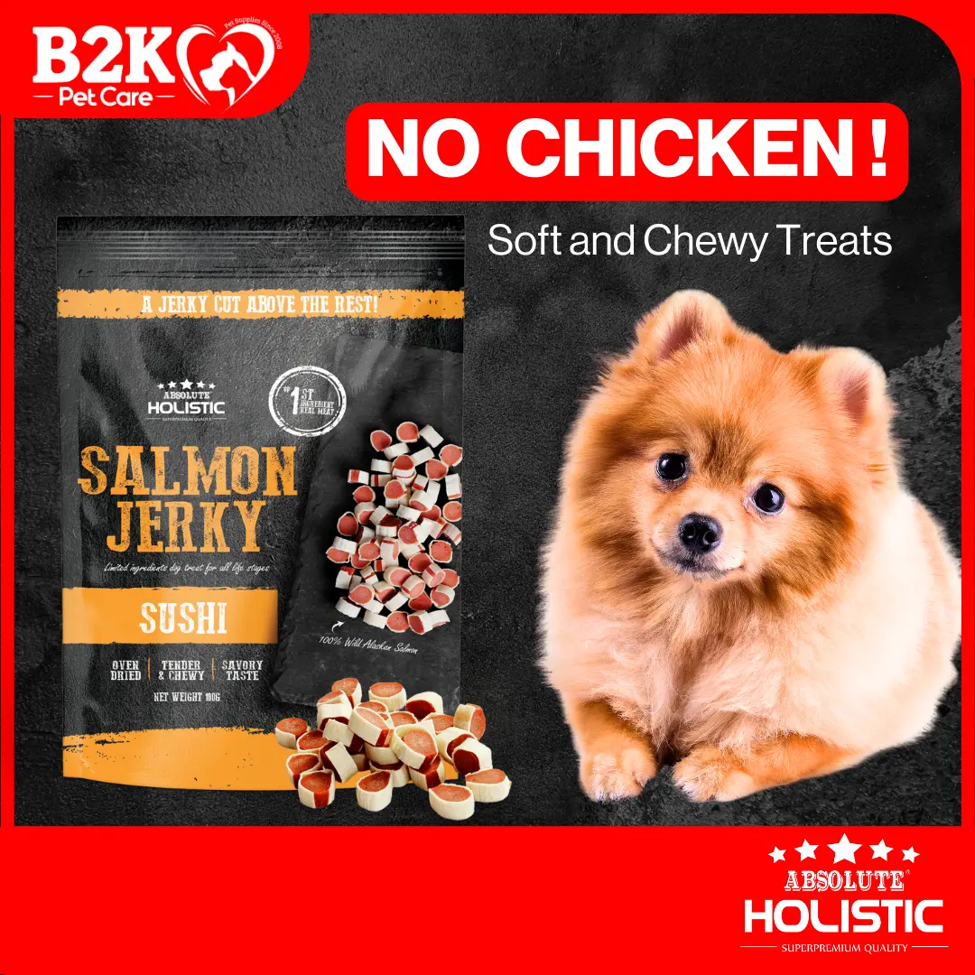 Absolute Holistic Grain Free Jerky Dog Treats 100g (7 Flavours & Shapes Available) | Air Dried Recipe