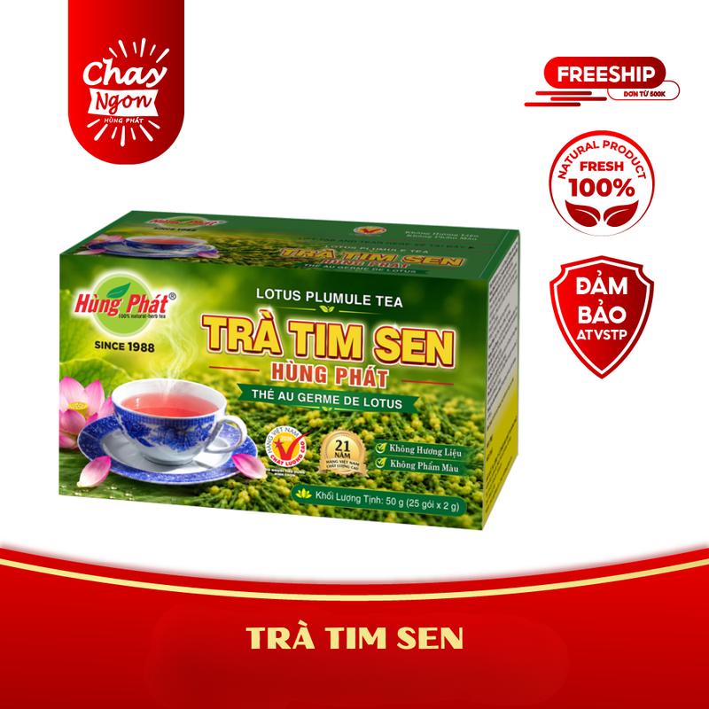 Trà Tim Sen Túi Lọc (Cam Thảo, Bạch Mao, Hồng Trà, Không Hương Liệu, Không Phẩm Màu) - Trà Hùng Phát - Hộp 50 gram (25 gói)