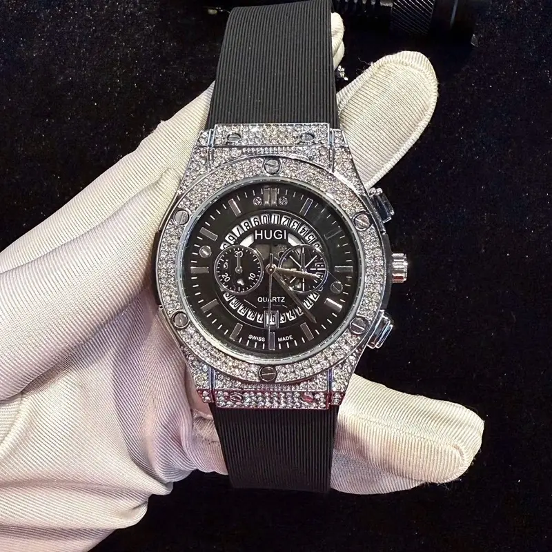 hugi Đồng hồ Nam nữ Hugi 602 dây silicon, khóa thông minh. Đeo Tay thời trang Đồng hồ đẹp Watch