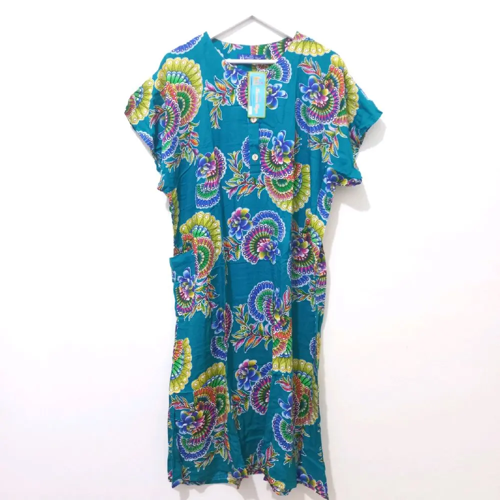 Daster Kencana Ungu Label Biru KUB DS L3 LD 130 Original Batik Kencana Ungu Busui Wanita Kancing
