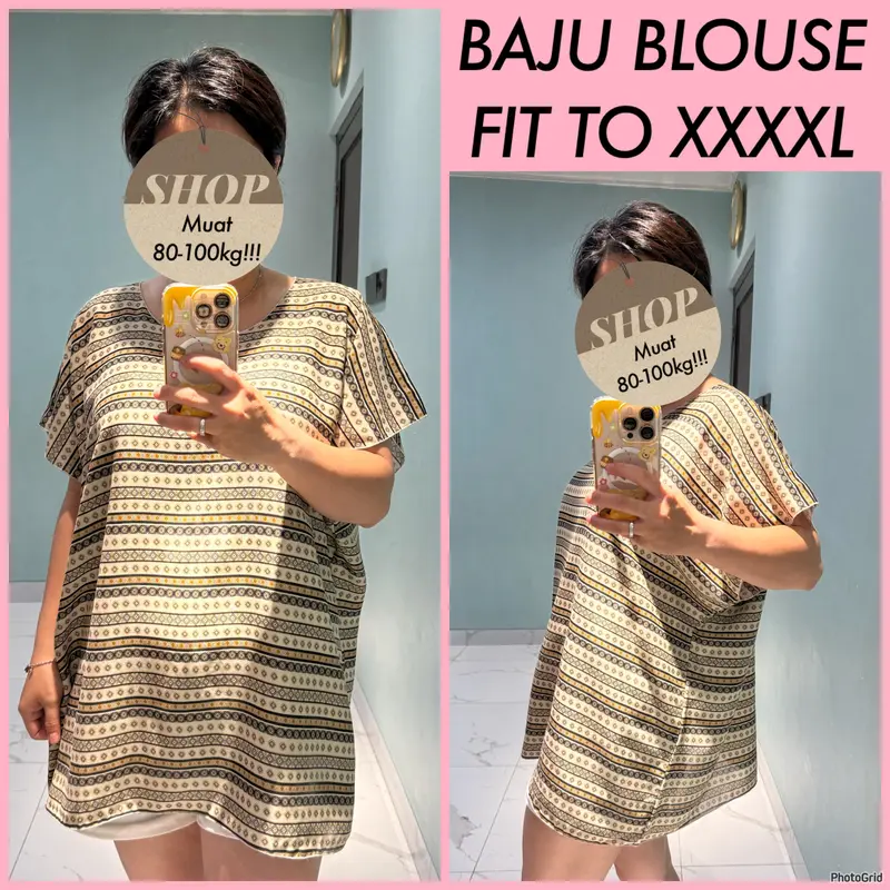 Blouse Jumbo LD 140 Baju Bali Fit to 4XL Muat 80-100KG SJ/Inew Real Pict  Rayon Nyaman Santai Wanita Atasan Top Basic 5