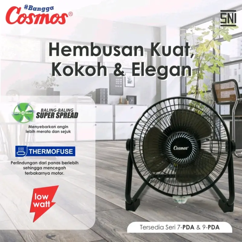 Kipas angin cosmos 9pda industrial deks fan  besi 9in 35w baling plastik 2