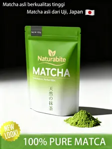 NaturaBite Pure Matcha Powder 100gr |100% Pure, NoAdditives Tanpa gula
