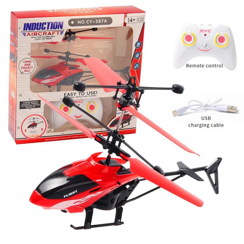 Red remote control helicopter toy sensor remote control 2-channel ...