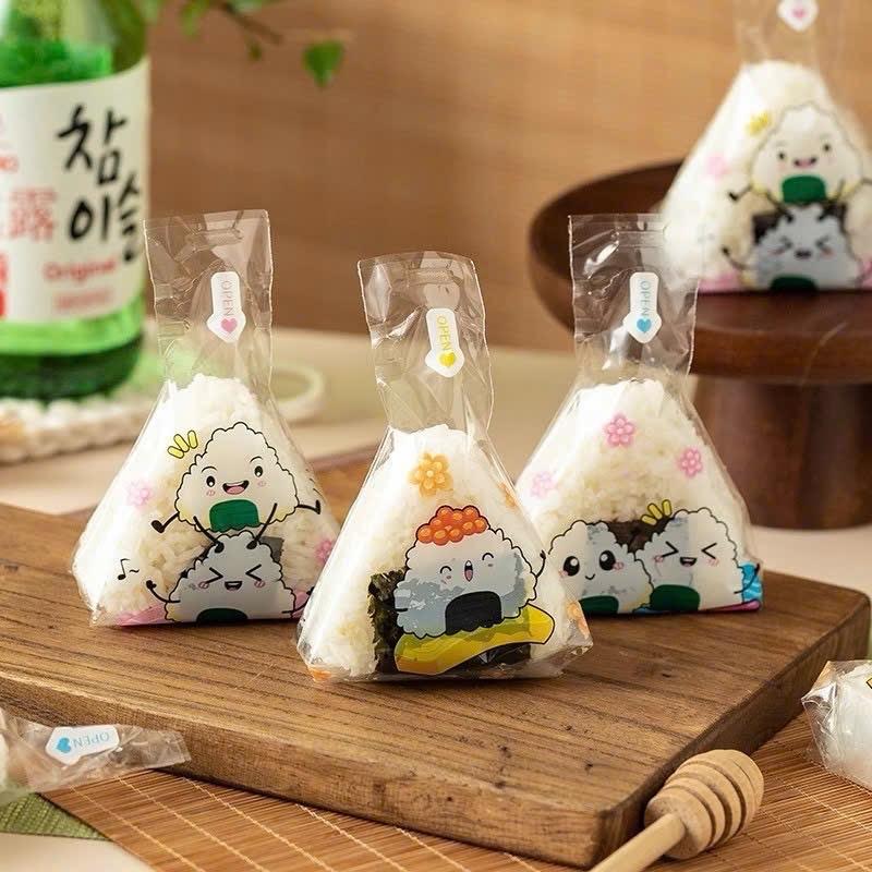  100 Túi Đựng Cơm Nắm Loại TO Túi Đóng Gói Rong Biển Sushi Khuôn Túi Sushi Bento Phụ Kiện Rong Biển Cơm Bóng 