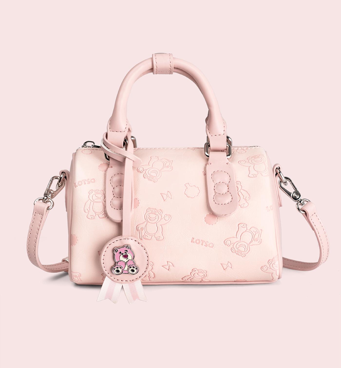 [ Shanty x Disney ] -  Tas Lotso Tas Tangan Kecil Wanita dan Remaja dengan Tali Selempang Motif Lucu dan Warna Soft Pink