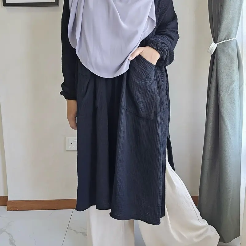 Lily 100% Cotton tunic long dress nursing friendly lightweight & minimal ironing