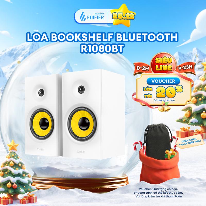 Bộ Loa Bluetooth Để Bàn EDIFIER R1080BT | Công Suất 24W | Bluetooth 5.1 | Vỏ Gỗ Cổ Điển | Chip DSP | Bảo Hành 15 Tháng