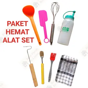 SATU SET HEMAT Alat Set Roti Kue Cungkilan Kuas Sutil Kocokan / Cungkilan Sodet Kue / Alat Set Telur Congkel / Alat Set Kue Bandros Gandos Pancong Kue Cubit