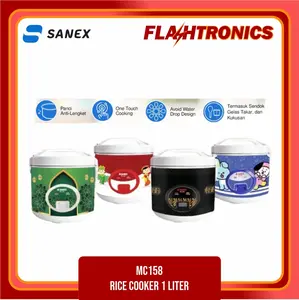 SANEX MC158 / MC-158 MAGIC COM RICE COOKER STAINLESS 1 LITER - GARANSI RESMI
