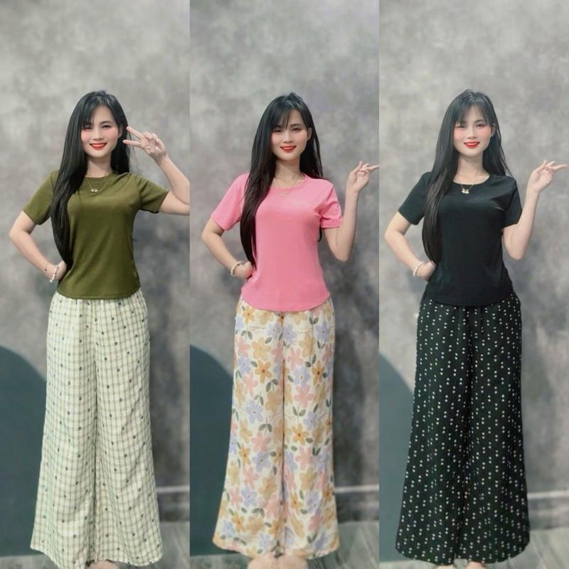 Set bộ thời trang áo thun borip phối quần đũi cá tính , đa dạng màu sắc , nhiều size