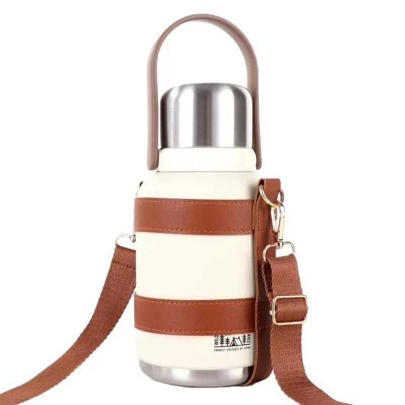 Bình nước cách nhiệt bằng thép không gỉ dung tích lớn 1200ML Bình giữ nhiệt thể thao ngoài trời di động có tay cầm bảo vệ