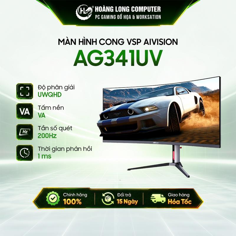 Màn Hình Cong UltraWide AiVision AG341UV 34 Inch WQHD (3440x1440) VA 200HZ 1ms HDR 100% sRGB