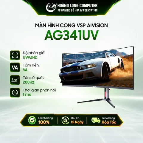 Màn Hình Cong UltraWide AiVision AG341UV 34 Inch WQHD (3440x1440) VA 200HZ 1ms HDR 100% sRGB