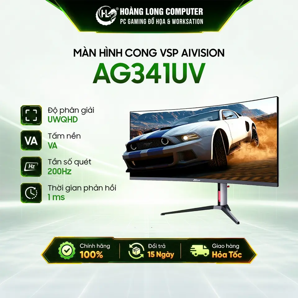 Màn Hình Cong UltraWide AiVision AG341UV 34 Inch WQHD (3440x1440) VA 200HZ 1ms HDR 100% sRGB