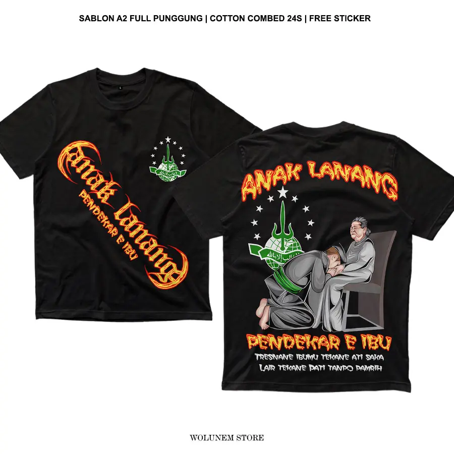 Kaos Pagar Nusa Pendekare Ibu Anak Lanang Original Merch Wolunem Store Cotton Combed 24S