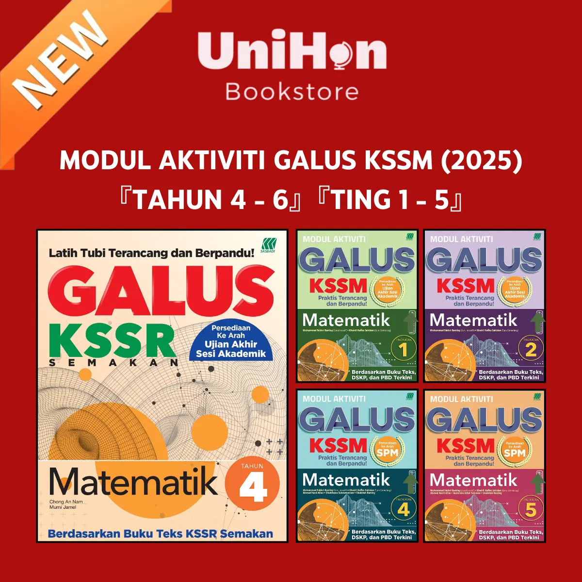 [UNIHON] SASBADI: Buku Latihan & Nota Galus KSSR 【TAHUN 4 - 6】& KSSM 【TINGKATAN 1 - 5】(UASA) Matematik NOTA GALUS