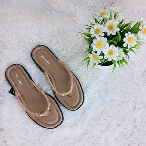 Sendal Flat Wanita Jepit Elegan Sol Karet