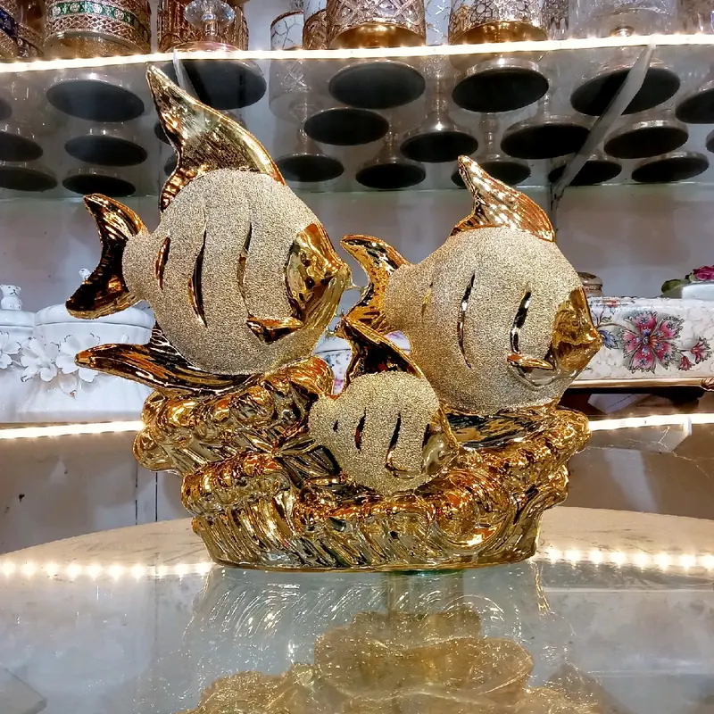 pajangan keramik ikan gold/keramik import/pajangan lemari/dekorasi/mewah/cantik 0
